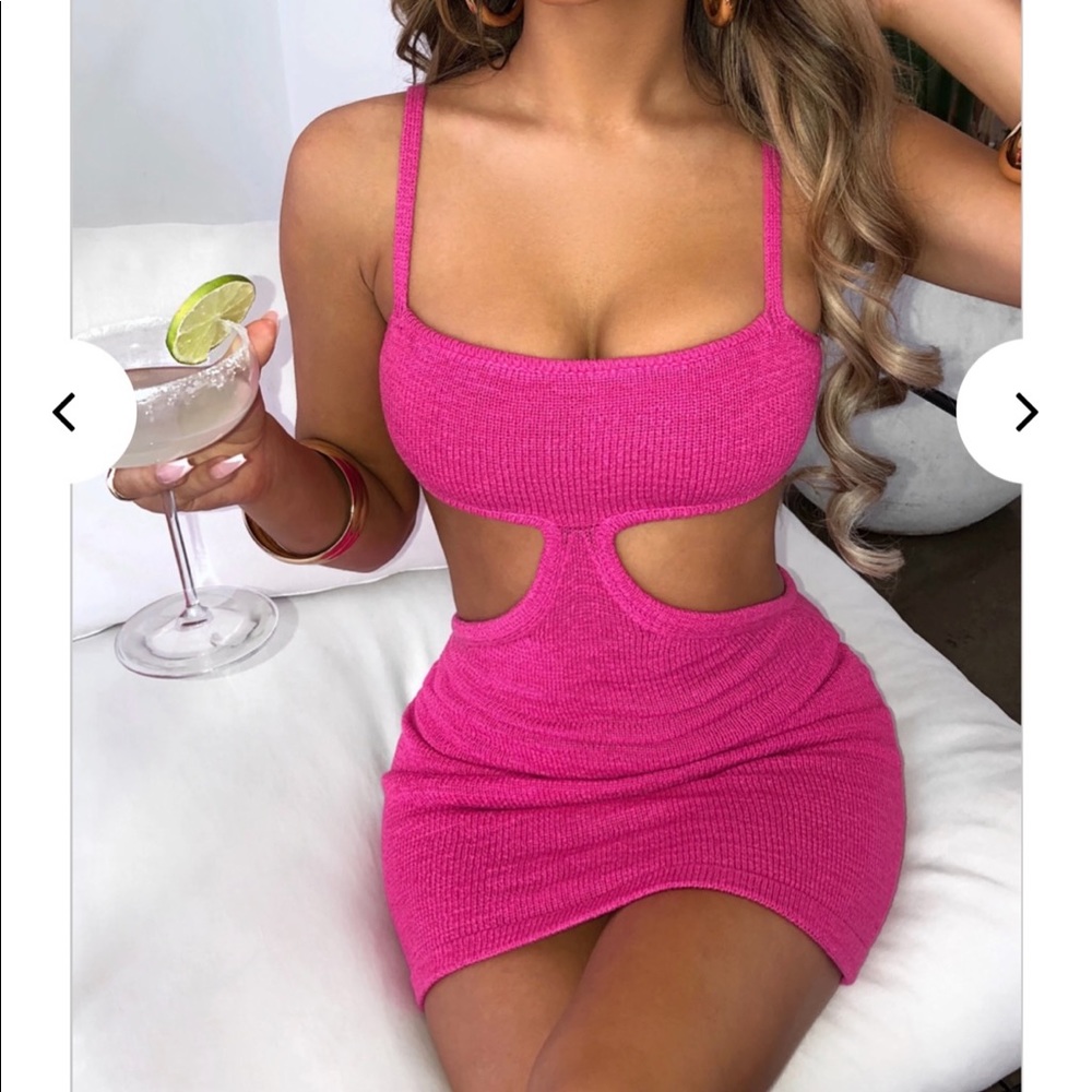 Elegant Pink Cutout Dress
